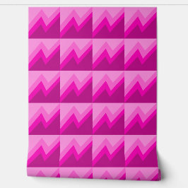 Papel pintado rosa y magenta moderno con zig-zag