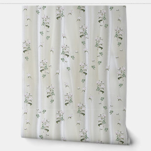 Papel Pintado Rosas de acuarela blanca pintados en la seda de Ch