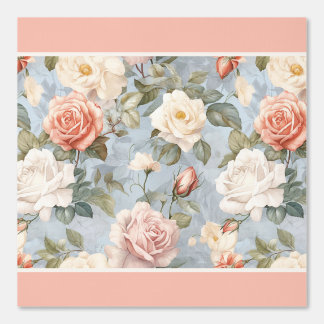 Papel Pintado Rosas de Coral y Marfil Elegantes en la frontera d