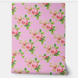 Papel Pintado Rosas de cosecha rosa