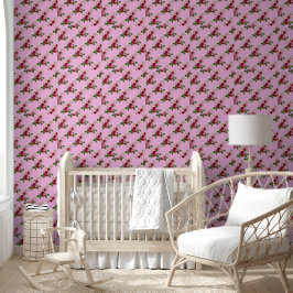 Papel Pintado rosas de la época burdeos