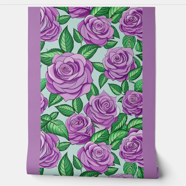 Papel Pintado Rosas morados (Desenrollar)