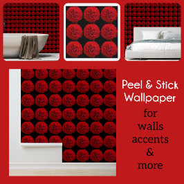 Papel Pintado Rosas rojas dramáticas en negro