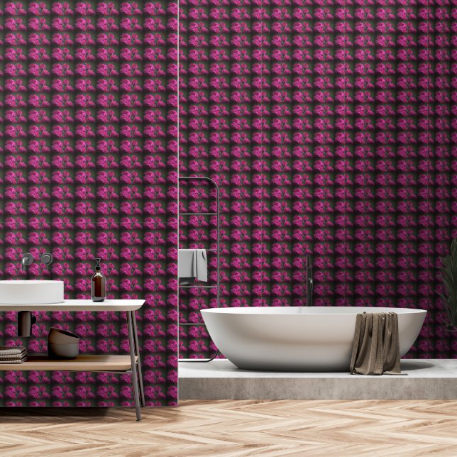 Papel Pintado Rosas rosadas con rocío (Baño)
