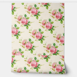 Papel Pintado Rosas vintage rosadas nº2