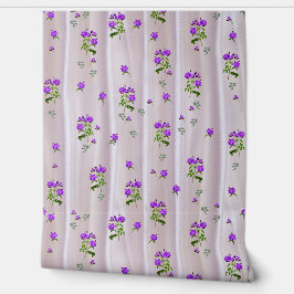 Papel Pintado Rosas violetas del Purplish en seda magenta-rosada