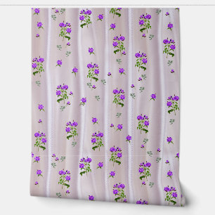 Papel Pintado Rosas violetas del Purplish en seda magenta-rosada