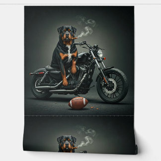 Papel Pintado Rottie en una bicicleta
