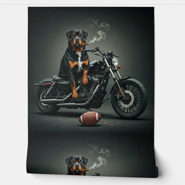 Papel Pintado Rottie en una bicicleta (Desenrollar)