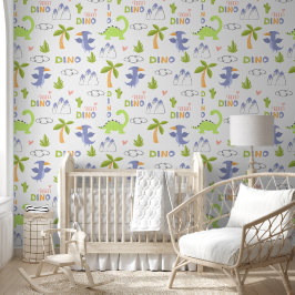 Papel Pintado Royal Blue Dinosaur
