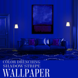 Papel Pintado Royal Blue Six Inch Shadow Stripe