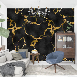 Papel Pintado Royal French Sparkle Black and Golden Marable