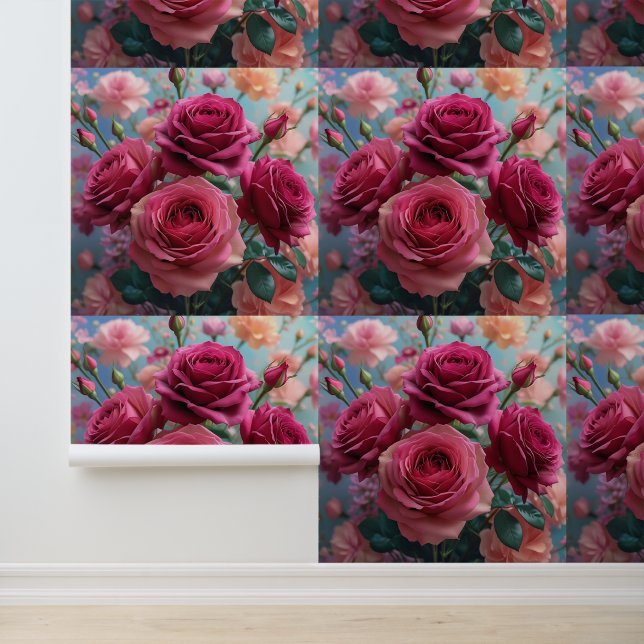 Papel Pintado Rubor Rosa Bouquet Peel y Stick (Solicitud)