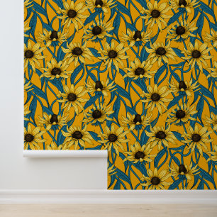 Papel Pintado Rudbekia amarilla