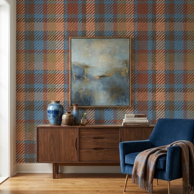 Papel Pintado Rustic Terracotta Tartan Plaid Wallpaper Pattern (Subido por el creador)