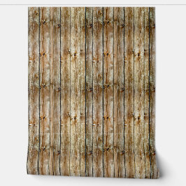Papel Pintado Rustic Weathered Brown Wood Plank Seamless Pattern