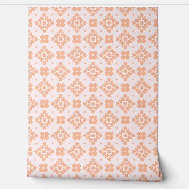 Papel Pintado (S) 2502218A Retro Geometric Floral Pattern Pink (Desenrollar)