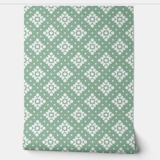 Papel Pintado (S) 2502222C Retro Dotty Diamond Green Backgroud