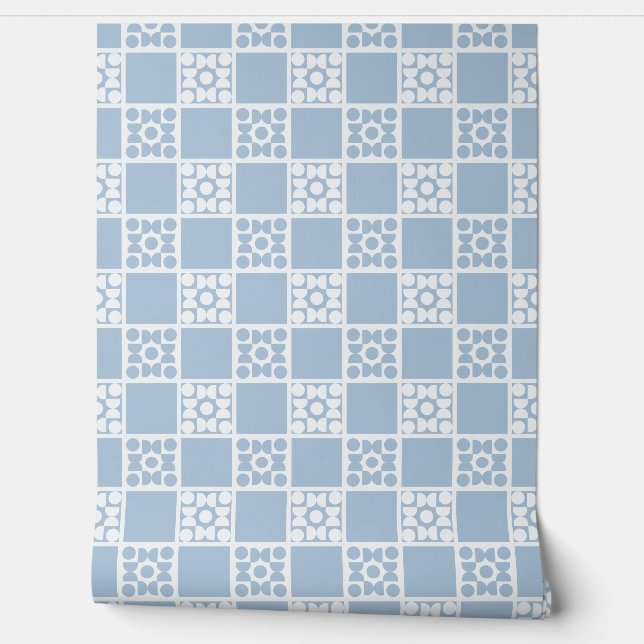 Papel Pintado (S) 2502223B Retro Geometric Tiles Blue (Desenrollar)