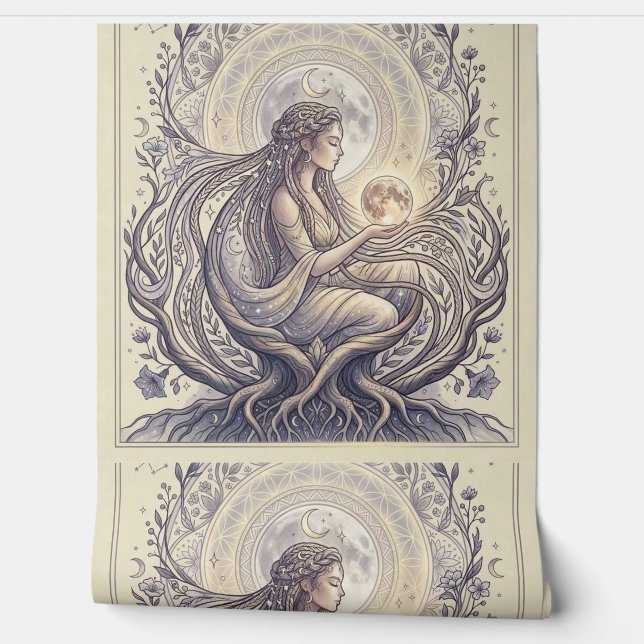 Papel Pintado Sacerdotisa Diosa de la Luna (Desenrollar)