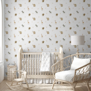 Papel Pintado Safari Animal Baby Kids Room Nursery