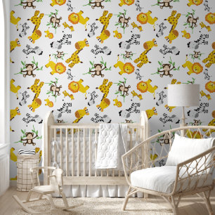 Papel Pintado Safari Animales Jungle Cute Baby