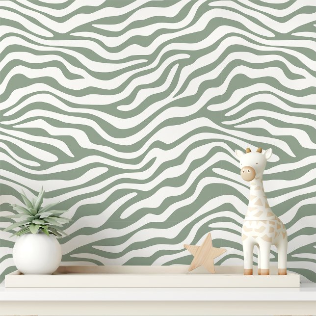 Papel Pintado Sage and White Zebra Stripe (Subido por el creador)