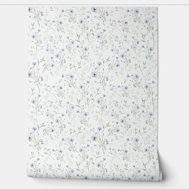 Papel Pintado Sage Blue Watercolor Wildflower