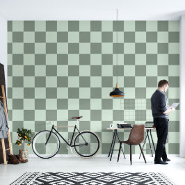 Papel Pintado Sage Green Checkered