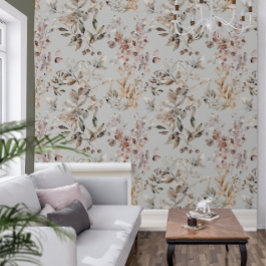 Papel Pintado Sage Green Jewel Tone Berry Botanical