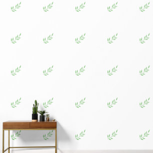 Papel Pintado Sage Green Leaf Patterns Garden Greeneration White