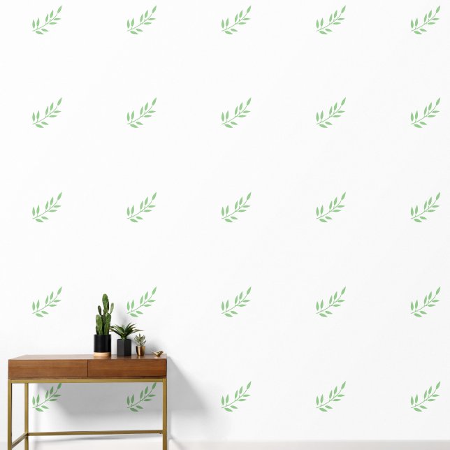 Papel Pintado Sage Green Leaf Patterns Garden Greeneration White (Pasillo)