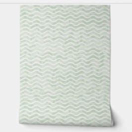 Papel Pintado Sage Green Wavy Design