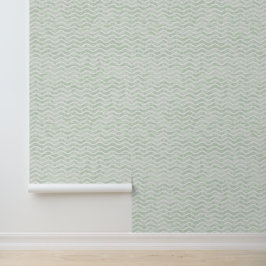 Papel Pintado Sage Green Wavy Design