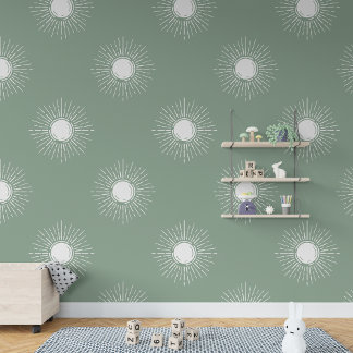 Papel Pintado Sage Rustic Bohemian Boho Sun