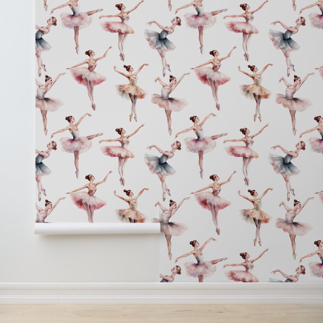 Papel Pintado Sala de Chicas del Patrón Ballerina de bonito (Solicitud)