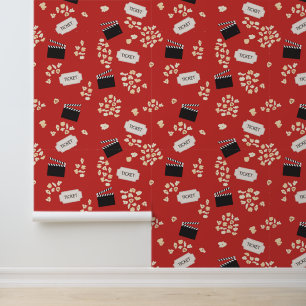 Papel Pintado Sala de cine Popcorn Retro
