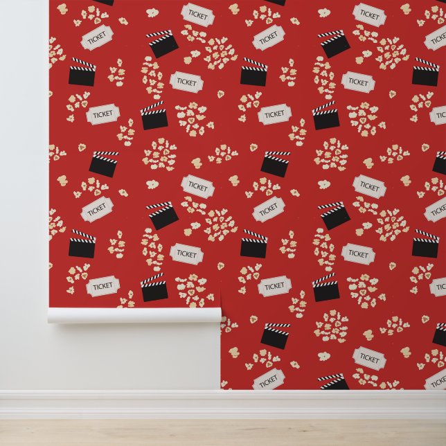 Papel Pintado Sala de cine Popcorn Retro (Solicitud)