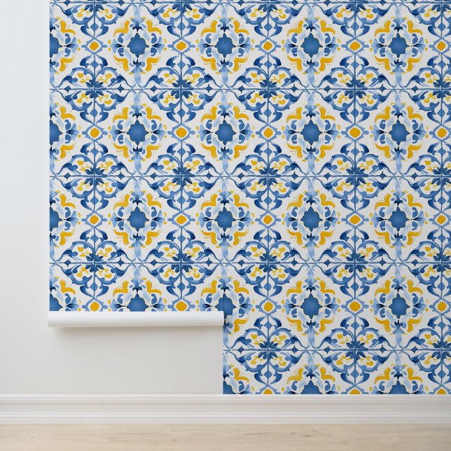 Papel Pintado Sala de Diseño de Mármol con mosaicos mediterráneo (Solicitud)