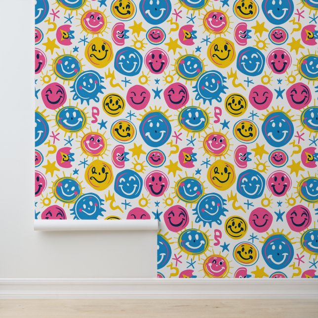 Papel Pintado Sala de juegos divertida para niños unisex cara fe (Solicitud)