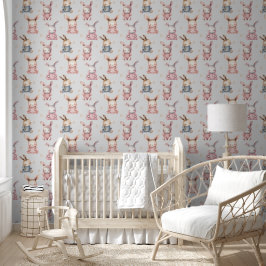 Papel Pintado Sala de Nursera para bebes conejitas somnolientas