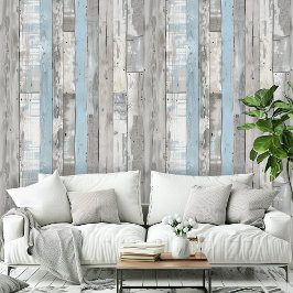 Papel Pintado Sala De Patrones Gris Azules De La Madera De La Pl