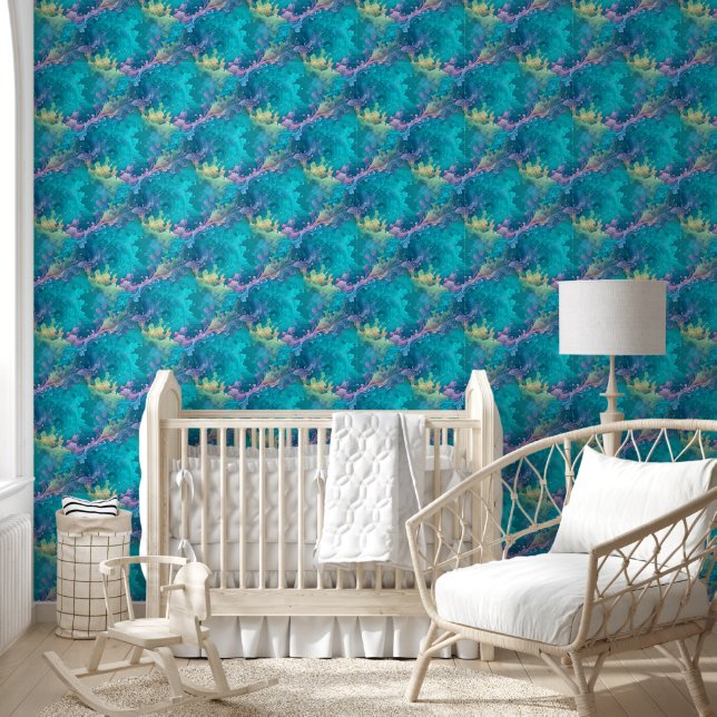Papel Pintado Salpicaduras flotantes abstractas - patrón continu (Niños)