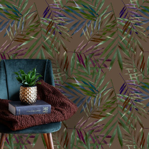 Papel Pintado Saltos tropicales exóticos de palmeras en el fondo