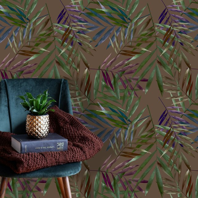 Papel Pintado Saltos tropicales exóticos de palmeras en el fondo (Subido por el creador)