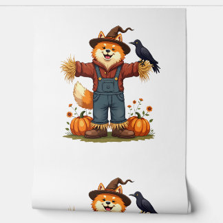 Papel Pintado Scarecrow Samoyed Dog