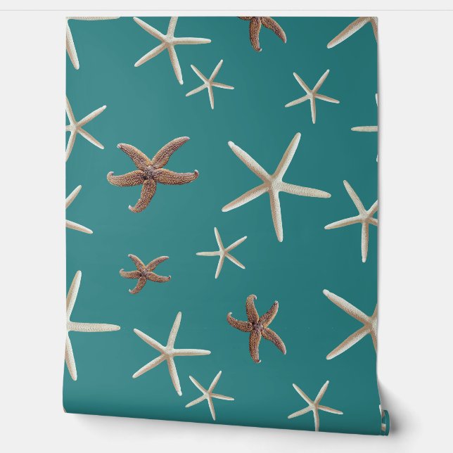 Papel Pintado Sea Stars Starfish Seamless Pattern (Desenrollar)