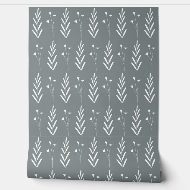 Papel Pintado seamless botanical  simple pattern  with plants in (Desenrollar)