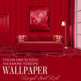Papel Pintado Sello Real Rojo Seis Pulgadas Sombra Raya