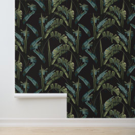 Papel Pintado Selva selvática. Plantas exóticas, plátanos, palma